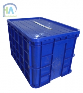 Thùng nhựa đặc cao 390 mm có nắp 